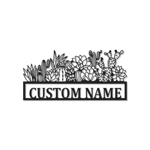 Panneau en métal personnalisé Cactus avec LED | Décoration murale succulente personnalisée pour entreprise | Décor botanique boho désert pour salon ou studio
