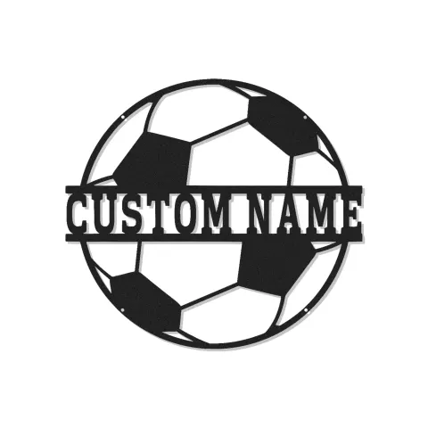 Personalisiertes Fußball-Metallschild | LED-beleuchtete Wandkunst | Individuelle Namensdekoration für Spieler, Trainer oder Mannschaftsraum