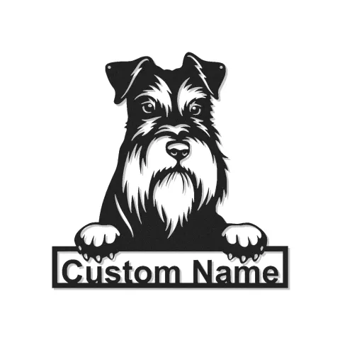 Custom Schnauzer Name Sign | LED Metal Wall Art | Personalized Pet Portrait Decor | Gift for Dog Lovers