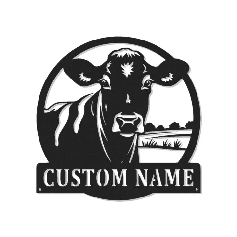 Insegna in metallo LED personalizzata Fattoria di Mucche - Regalo per Agricoltori, Decorazione Rustica per Fienile 1