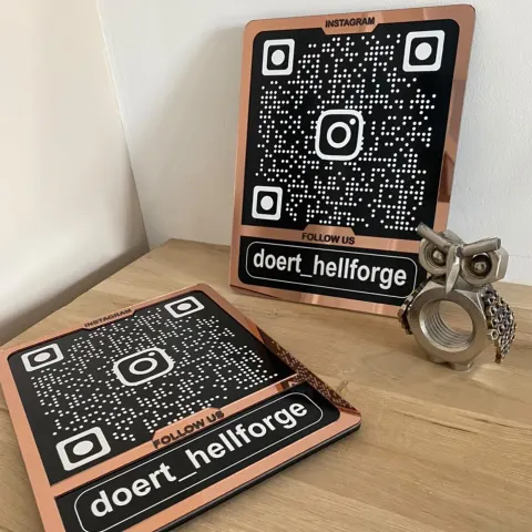 Custom Instagram QR Code Sign | Layered Acrylic Social Media Plaque | Modern Business Display for Salons & Retail