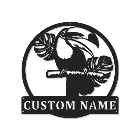 Cartel LED Personalizado de Tucán | Decoración Mural de Metal para Patio y Decoración Tropical | Regalo Personalizado para Amantes de las Aves