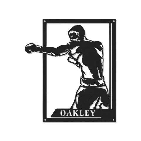 Personalisierte LED-beleuchtete Metall-Wandkunst für Boxer – Einzigartiges Geschenk für Boxsport-Enthusiasten, Fitnessstudio oder Mancave-Dekor 1