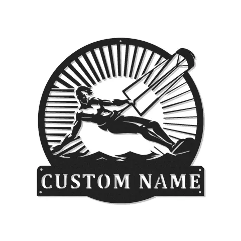 Décoration murale en métal LED personnalisée de kitesurfeur, cadeau pour les passionnés de sports nautiques, décoration de maison de plage