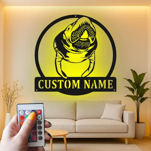 Manatee LED Metal Wall Art | Personalized Sea Cow Name Sign | Custom Nautical Decor for Beach House & Ocean Lovers alternate view
