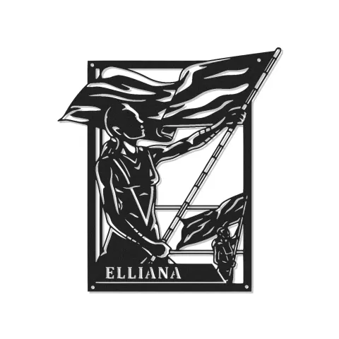 Cartel de metal LED de soldado femenino | Decoración patriótica personalizada | Cartel de nombre militar personalizado | Regalo para veteranos