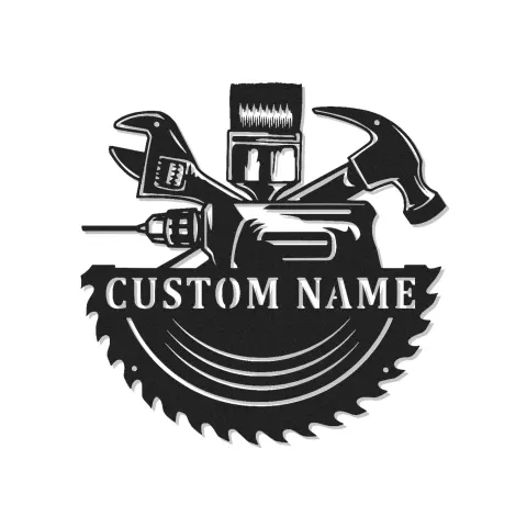 Custom Tool Set Led Light Metal Wall Art Personalized Gift for Handyman Garage or Workshop Decor 2