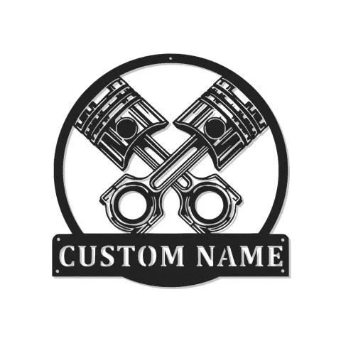 Décoration murale en métal LED personnalisée pour moteur à piston, cadeau de garage pour passionnés de voitures, décoration de man cave