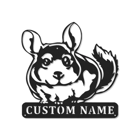 Insegna in metallo LED personalizzata per amanti dei chinchilla, regalo per animali da compagnia, decorazione per camera da letto