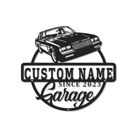 Décoration murale en métal personnalisée de voiture classique avec rétroéclairage LED - Cadeau de garage pour passionnés de voitures
