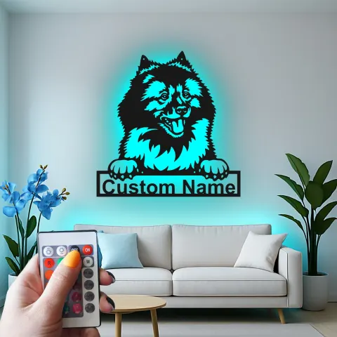 Vista alternativa de Cartel de metal LED personalizado de perro, regalo para padres de mascotas, decoración para salón para amantes de los perros