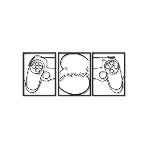 Panneau personnalisé gamer tag | Décoration murale en métal LED manette de jeu | Déco sur mesure pour salle gaming, streamers et ados