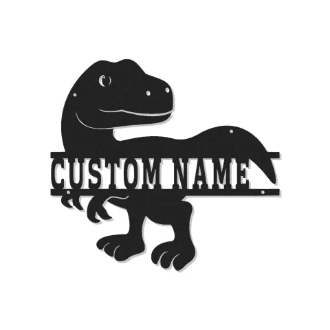 Cartel de metal LED de dinosaurio personalizado para la decoración de la habitación infantil, regalo único para amantes de los dinosaurios