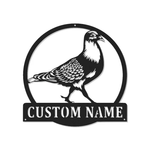 Personalized Pigeon LED Sign | Custom Metal Bird Wall Art | Realistic Silhouette Home Decor for Bird Lovers