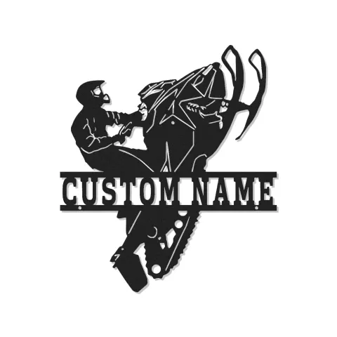 Individuelles Snowmobile Metall-Schild | Personalisierte LED-Wandkunst für Man Cave | Geschenk für Extremsport-Fahrer
