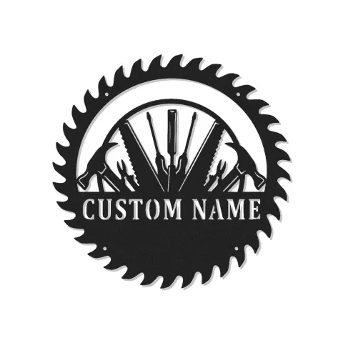 Cartel de metal personalizado con luz LED de hoja de sierra Regalo único para el manitas Decoración de taller