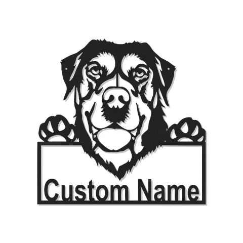 Décoration murale en métal personnalisée avec lumière LED de Rottweiler