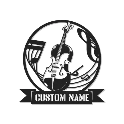 Cartel de metal LED de violín personalizado, regalo para músico, decoración de sala de música para amantes de la música