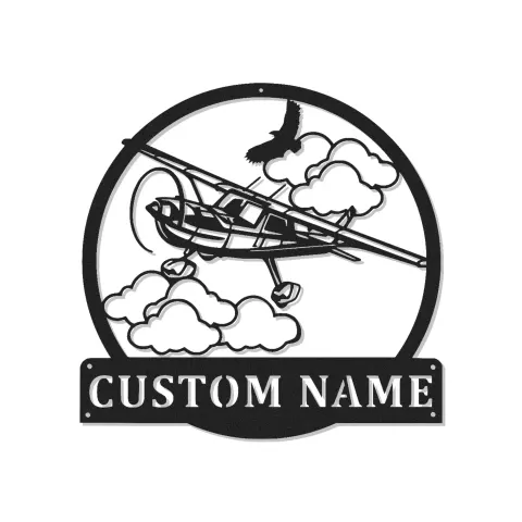 Custom Airplane Led Light Metal Wall Art Personalized Aviation Gift for Pilots Hangar or Office Decor 1