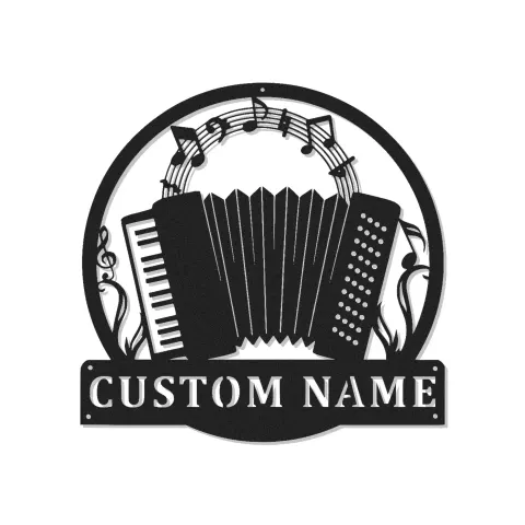 Cartel de metal LED personalizado para acordeonistas, regalo para músicos, decoración de sala de música para amantes del acordeón
