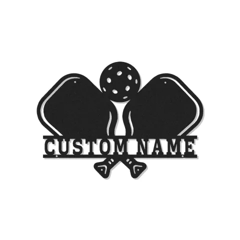 Cartel LED de metal personalizado de pickleball | Decoración mural con nombre a medida | Decoración para sala de juegos y regalo para bar deportivo