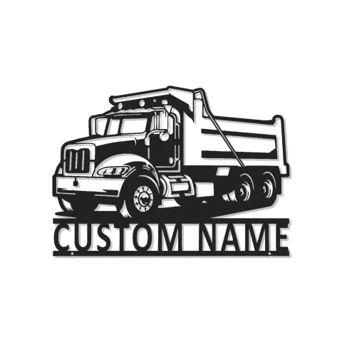 Décoration murale en métal LED personnalisée en forme de camion benne - Cadeau pour les passionnés de camions, décoration de garage ou de man cave 4
