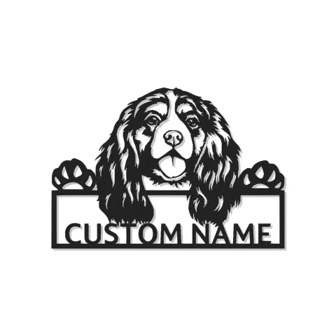 Insegna in metallo LED personalizzata per Cocker Spaniel - Regalo per amanti dei cani - Decorazione per soggiorno