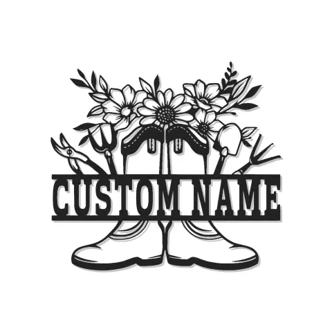 Personalisiertes Gärtner-Schild mit LED | Individuelle Metall-Wandkunst für den Garten | Dekorationsgeschenk für den Außenbereich