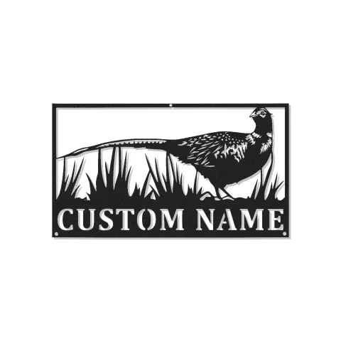 Insegna in Metallo Pheasant | Insegna LED Personalizzata per Cabina | Regalo per Cacciatori & Decorazione per Lodge