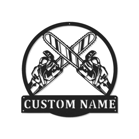 Custom Chainsaw Led Light Metal Wall Art Personalized Gift for Lumberjack Garage or Workshop Decor
