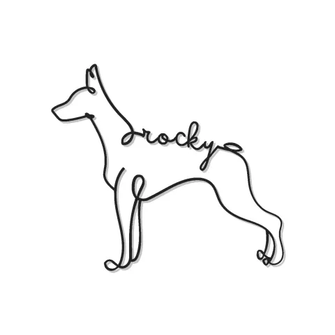 Décoration murale en métal personnalisée Doberman Pinscher avec rétroéclairage pour les amoureux des chiens