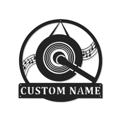 Décoration murale en métal personnalisée avec rétroéclairage LED en forme de disque vinyle pour les amoureux de la musique