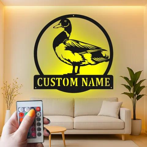 Custom Duck Led Light Metal Wall Art Personalized Gift for Nature Lovers Farmhouse Wall Decor alternate view