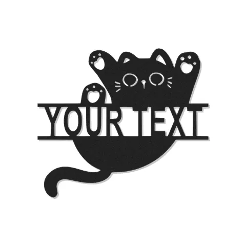 Insegna in metallo personalizzata con silhouette di gatto e luce LED regalo per amanti dei gatti decorazione per camera da letto o soggiorno 3