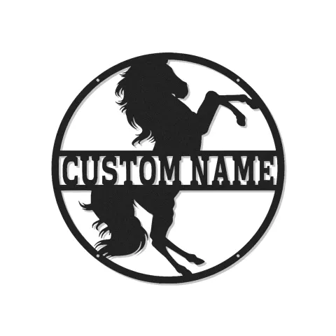 Cartel de metal personalizado de caballo | Arte mural LED personalizado para decoración de establo y cuadra | Regalo ecuestre