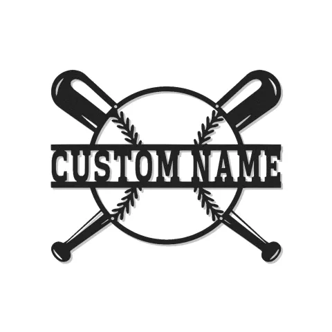Décoration murale en métal personnalisée avec baseball et rétroéclairage LED - Cadeau pour fan de sport