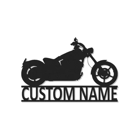 Cartel LED de motocicleta personalizado | Arte mural de metal de cruiser personalizado | Decoración retro de garaje de motociclistas | Regalo iluminado para cueva de hombres
