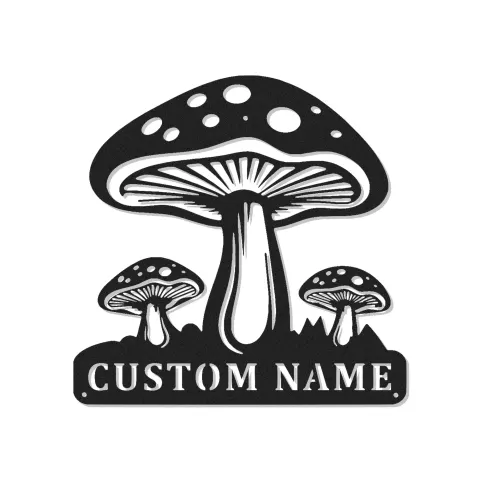Cartel LED de trío de setas psicodélicas | Arte mural de metal personalizado | Decoración vintage de setas para dormitorio | Regalo personalizado para amantes de la naturaleza