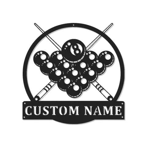 Insegna in metallo personalizzata con luce LED per tavolo da biliardo regalo personalizzato per decorazione per appassionati di biliardo