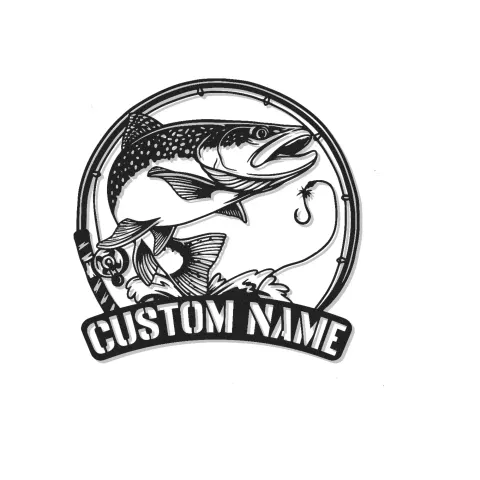 Cartel de Pesca Personalizado con LED | Arte Mural de Metal | Decoración para Casa de Campo y Cueva de Hombre | Regalo para Pescador