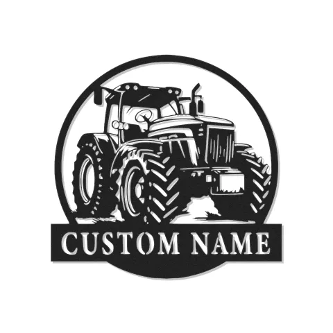 Décoration murale en métal personnalisée avec rétroéclairage de tracteur - Cadeau pour agriculteur, décoration de ferme rustique 1
