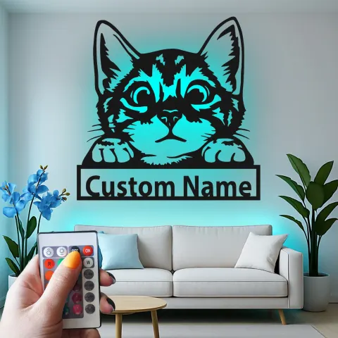 Vue alternative de Décoration murale en métal personnalisée avec lumière LED pour les amoureux des animaux