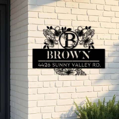 Custom Metal Monogram Letters family name Metal Address Sign House number Hanging Address Plaque Yard Sign Outdoor decor S25