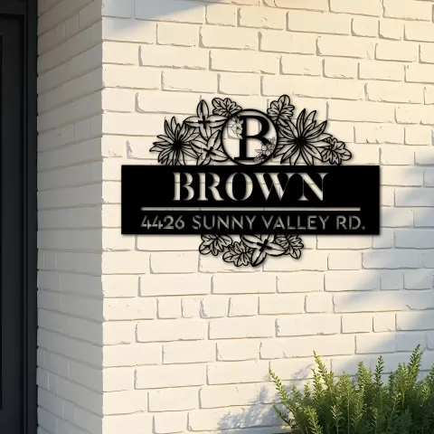 Custom Metal Monogram Letters family name Metal Address Sign House number Hanging Address Plaque Yard Sign Outdoor decor S24