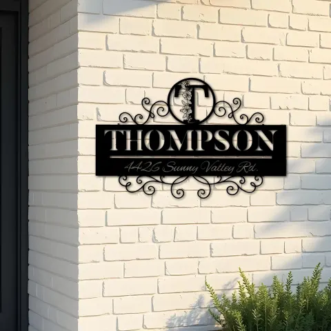 Custom Metal Monogram Letters family name Metal Address Sign House number Hanging Address Plaque Yard Sign Outdoor decor S10