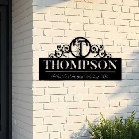 Custom Metal Monogram Letters family name Metal Address Sign House number Hanging Address Plaque Yard Sign Outdoor decor S7