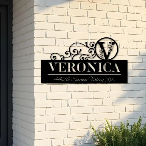 Custom Metal Monogram Letters family name Metal Address Sign House number Hanging Address Plaque Yard Sign Outdoor decor S19