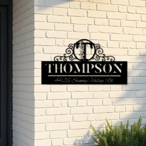 Custom Metal Monogram Letters family name Metal Address Sign House number Hanging Address Plaque Yard Sign Outdoor decor S4