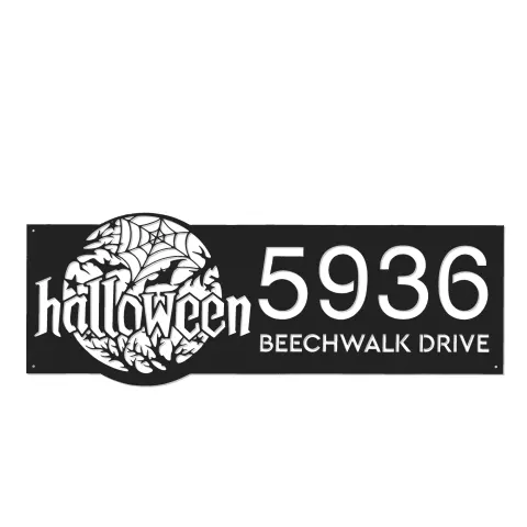 Vue alternative de Custom Metal Halloween Metal Address Sign Custom House number Hanging Address Plaque Yard Outdoor Sign