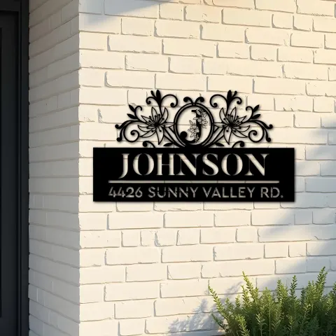 Custom Metal Monogram Letters family name Metal Address Sign House number Hanging Address Plaque Yard Sign Outdoor decor S26